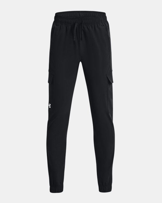 Boys' UA Pennant Woven Cargo Pants in Black image number 0